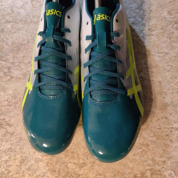 Men\'s ASICS Hyper Sprint Cleats Size 12 Track Shoes 1091A015 Green White New